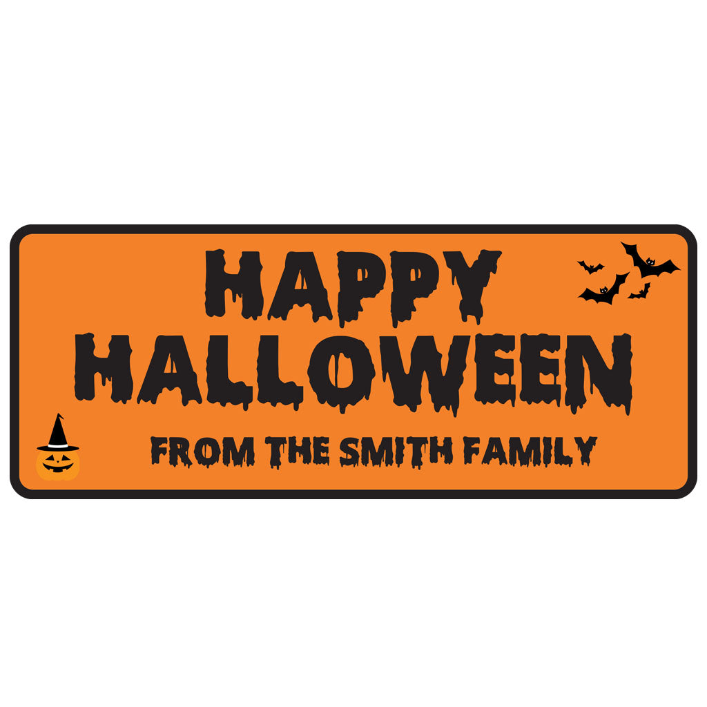 Personalised Happy Halloween Family Sign - Aluminium - Spooky Plaque