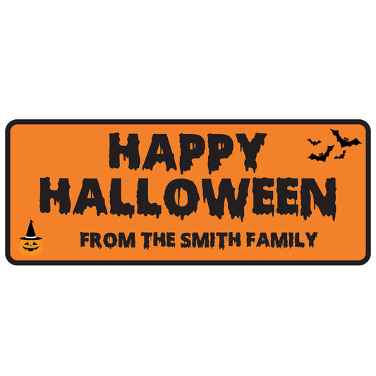 Personalised Happy Halloween Family Sign - Aluminium - Spooky Plaque