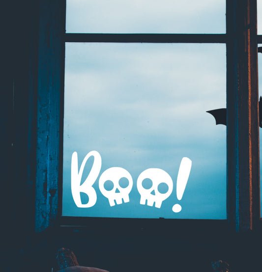 Halloween Boo Skulls Window Sticker