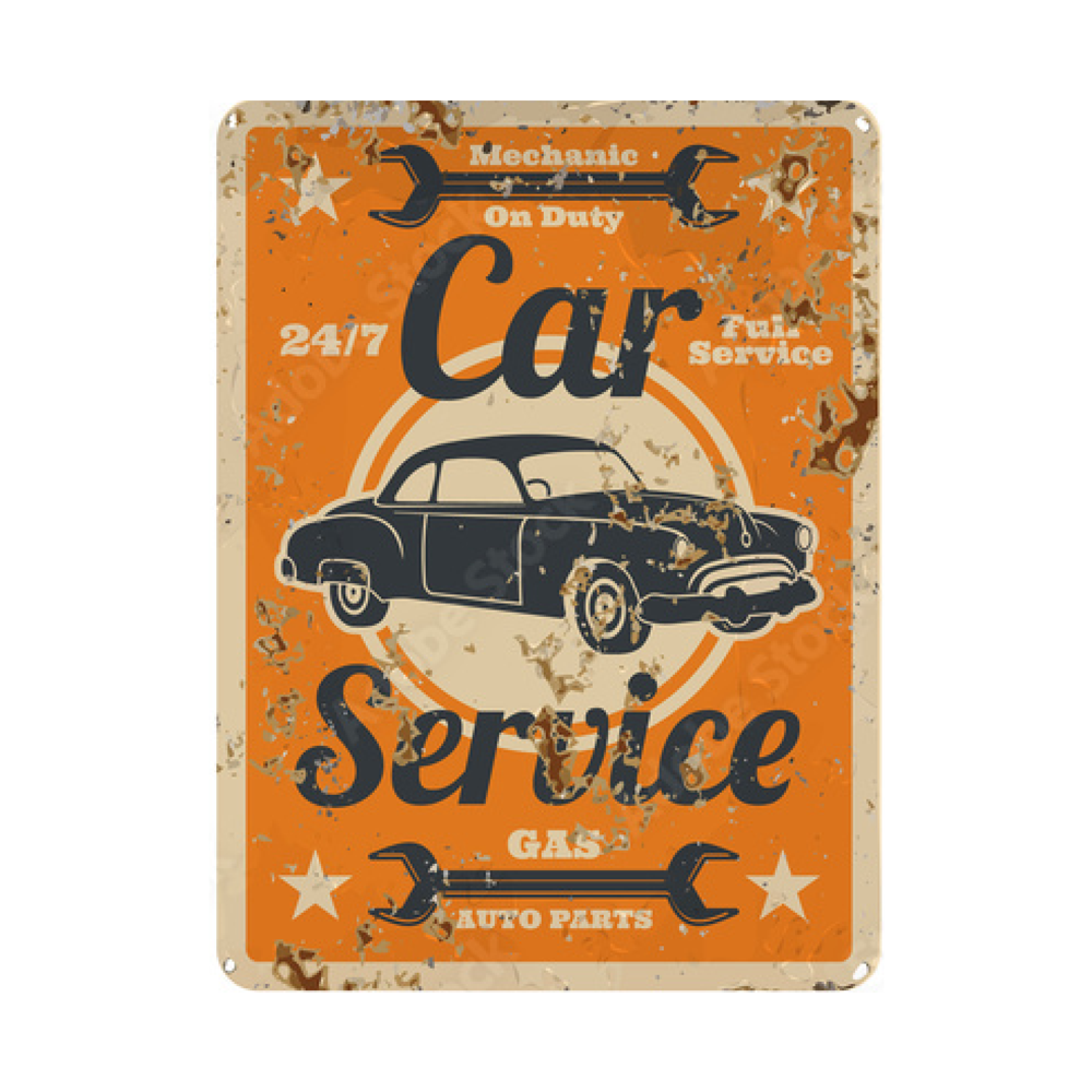 Car Mechanic On Duty - Retro Sign - Metal Novelty Funny Sign