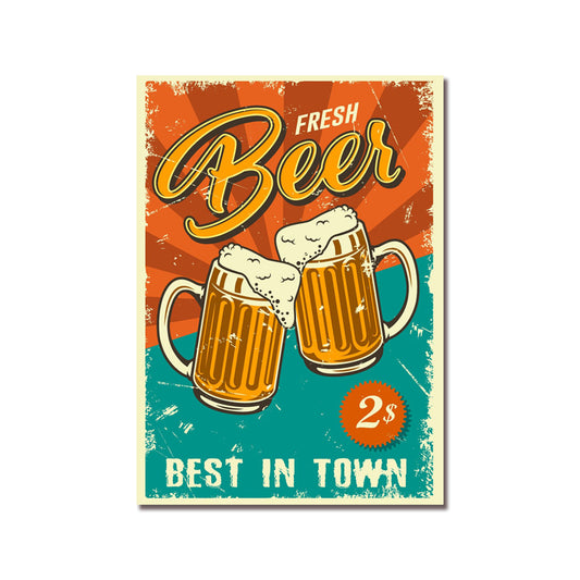 Fresh Beer - Retro Sign - Metal Novelty Funny Sign