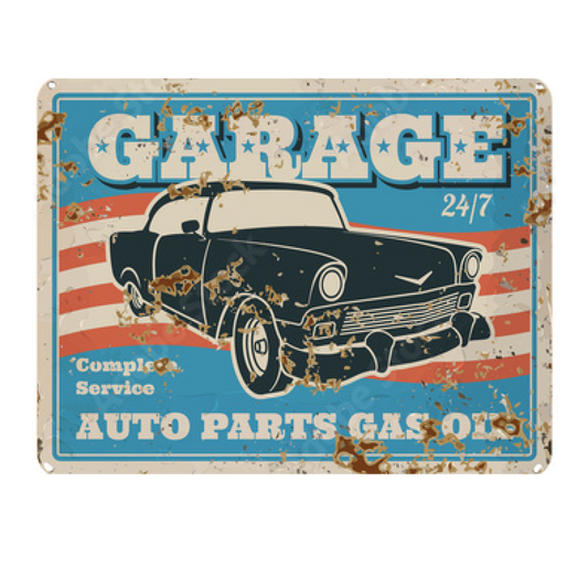 Garage Auto Parts - Retro Sign - Metal Novelty Funny Sign