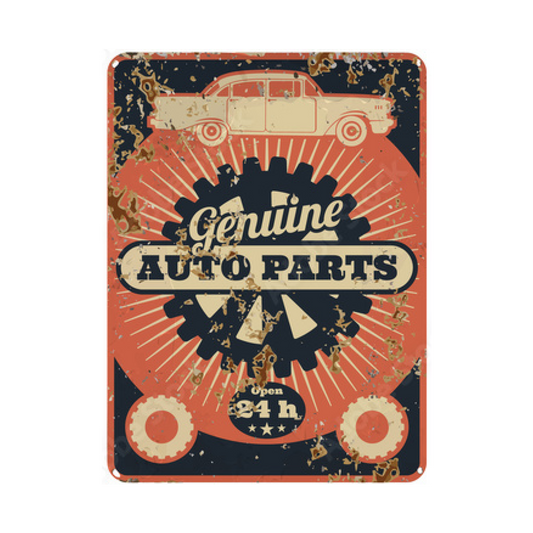 Genuine Auto Parts - Retro Sign - Metal Novelty Funny Sign