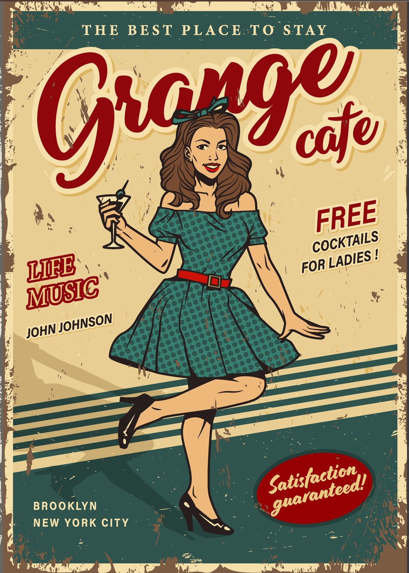 Grange Cafe - Retro Sign - Metal Novelty Funny Sign