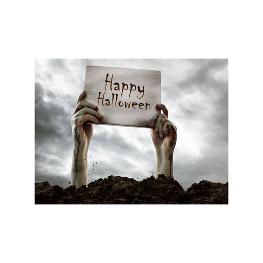 Trick or Treaters Welcome Happy Halloween Sign - Aluminium - Spooky Plaque