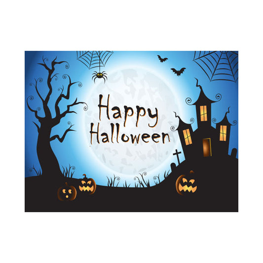 Moon Scene Happy Halloween Sign - Aluminium - Spooky Plaque