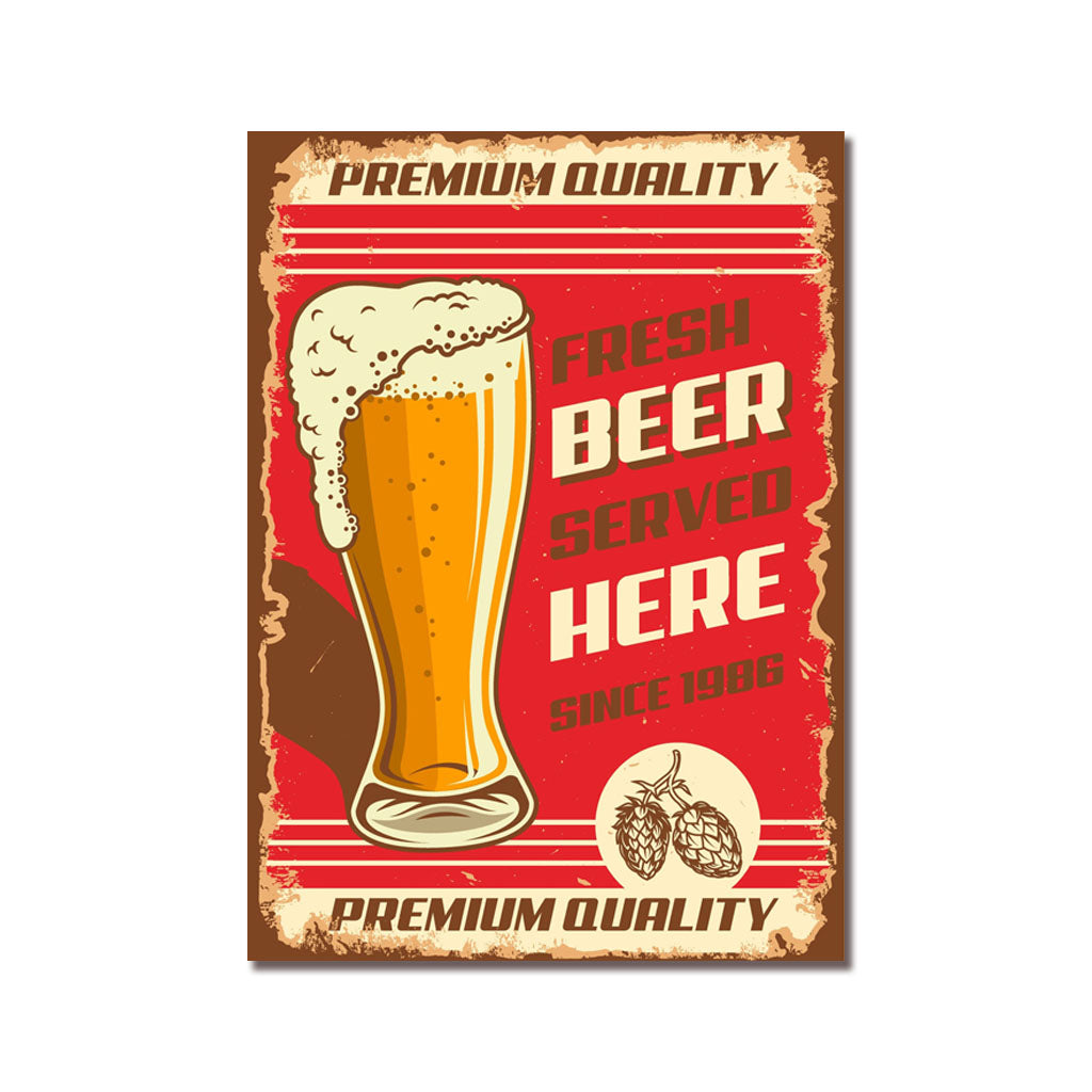 Premium Beer - Retro Sign - Metal Novelty Funny Sign