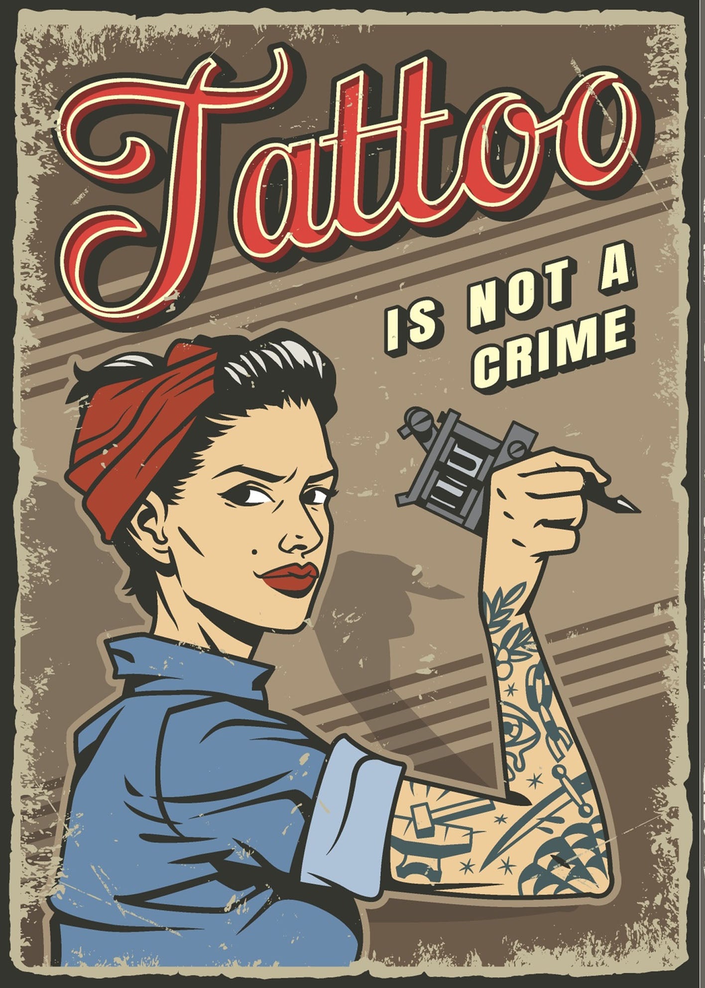 Tattoo is not a Crime - Retro Sign - Metal Novelty Funny Sign